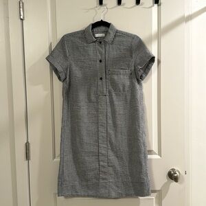 Downeast Black and White Mini Shirt Dress